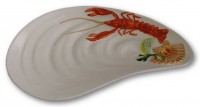 italienische Relief Keramik Ceramiche weißer Miesmuschelteller NEU